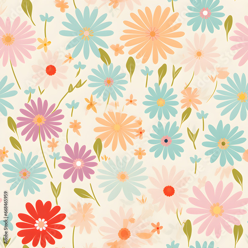 Hand drawing florals   Flower background Seamless Pattern illustration graphic Design