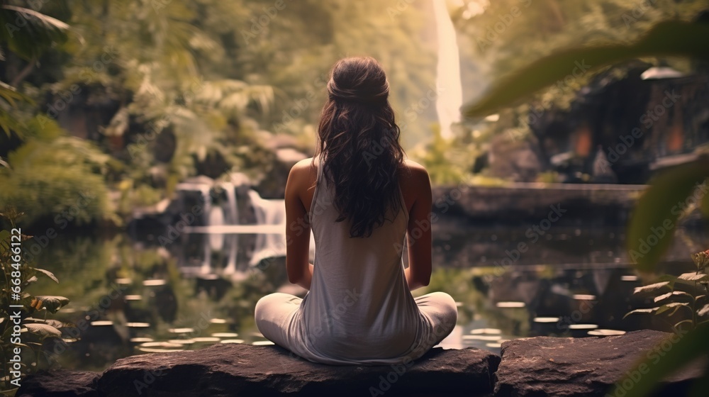 Woman Practicing Mindfulness and Meditation in A Peaceful Natural Environment
Woman Practicing Mindfulness and Meditation in A Peaceful Natural Environment