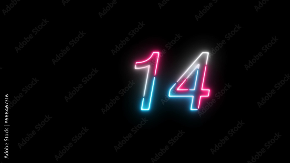 abstract glowing neon number illustration 4k abstract glowing neon number illustration 4k