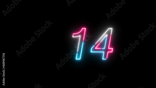 abstract glowing neon number illustration 4k 