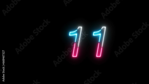 abstract glowing neon number illustration 4k 