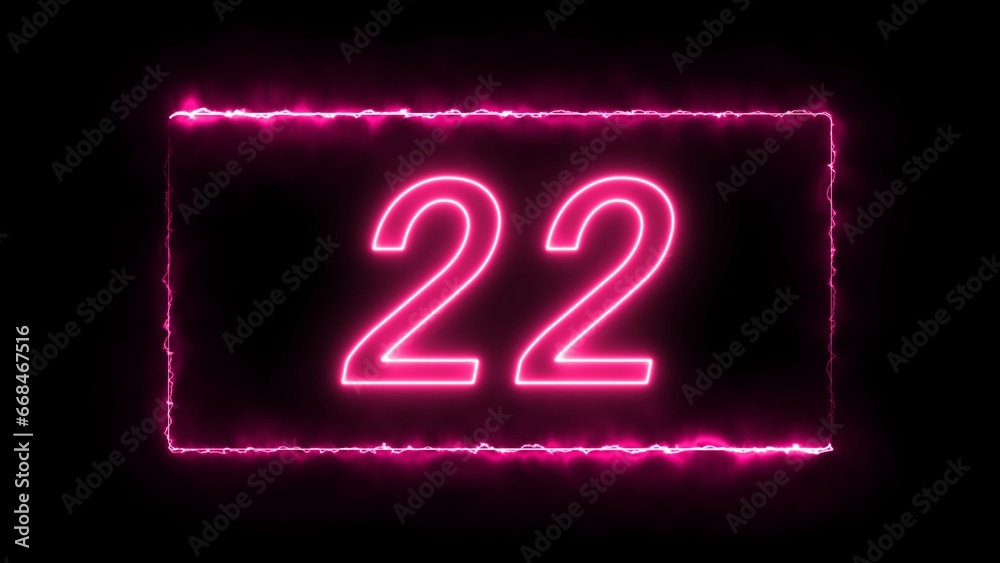 abstract glowing neon number illustration 4k 