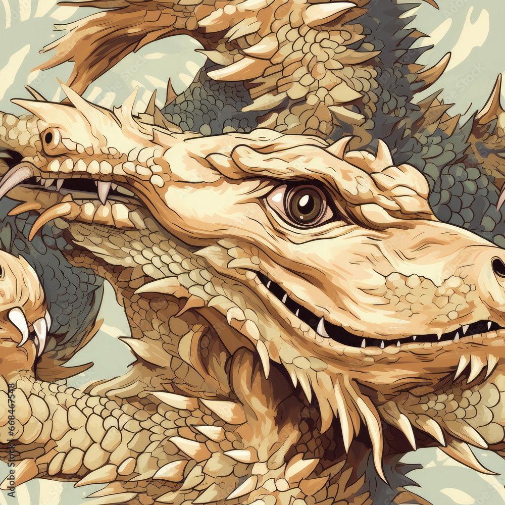 Seamless Pattern of Bearded Dragon Seamless Pattern of Bearded Dragon
