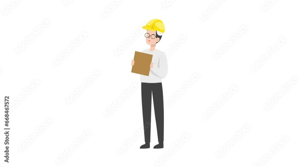 Builder holding clipboard character design Builder holding clipboard character design