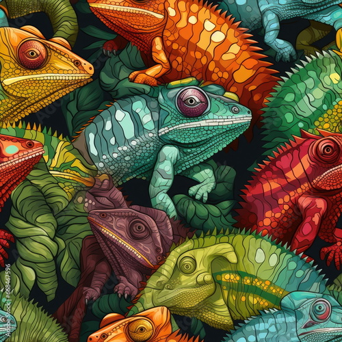 Seamless Pattern of chameleon