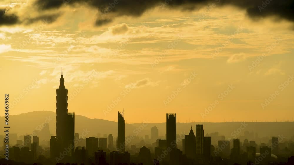 A combined view of the moving sun and city tower landmarks at sunset. Urban Warmth: Afternoon Sunlight and the Orange City Silhouette in Fall. A combined view of the moving sun and city tower landmarks at sunset. Urban Warmth: Afternoon Sunlight and the Orange City Silhouette in Fall.