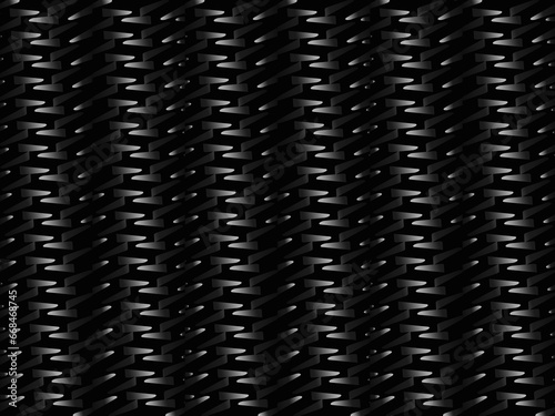 Black steel abstract background empty space for design. Modern technology innovation concept background. Unique ornamental metal sheet for background image.