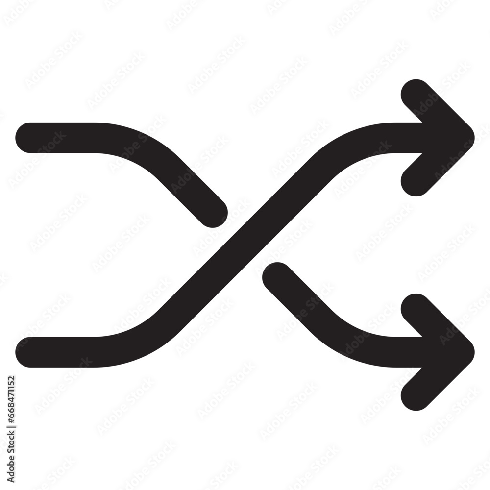 Shuffle button icon for multimedia video Shuffle button icon for multimedia video