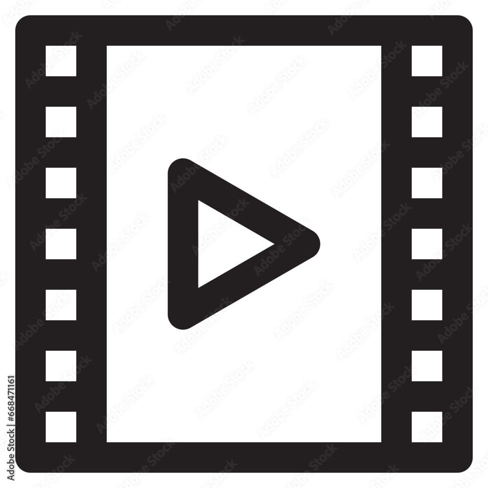 Icon of film for video or movie Icon of film for video or movie