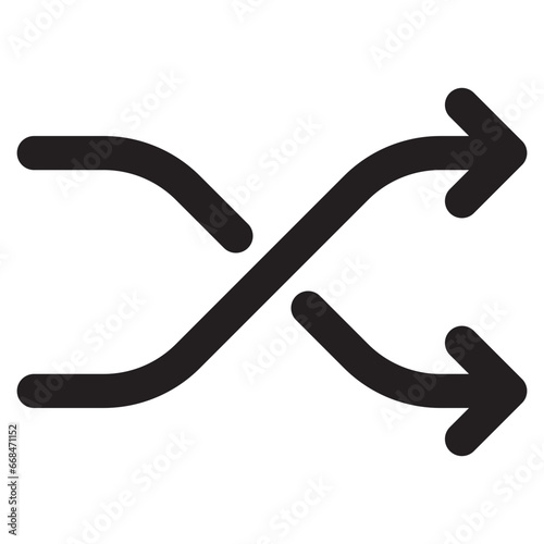 Shuffle button icon for multimedia video