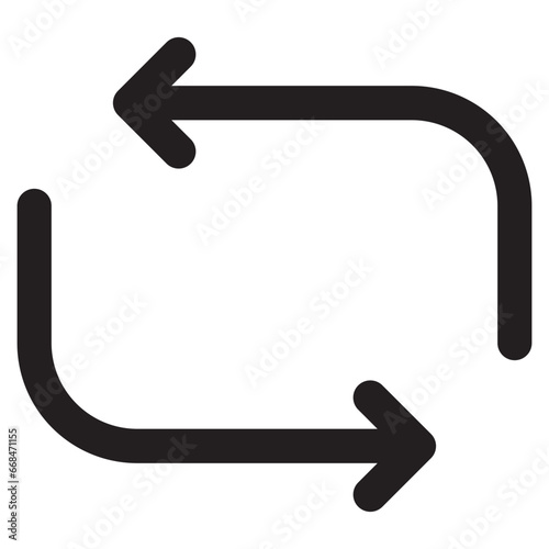 Repeat button icon for multimedia video or music