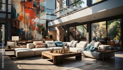 living room in modern house 