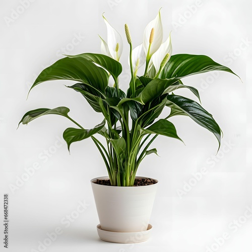 peace lily in a pot photo