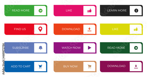 Flat call to action button pack