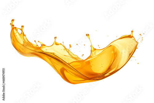 Oil splash isolated on a transparent background, Olive oil splashing, Splash of oily liquid. Generative AI