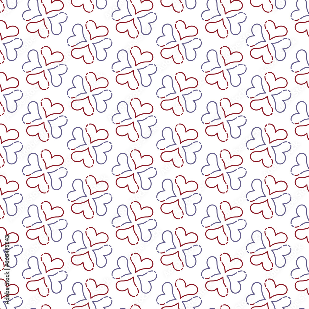 Digital png illustration of blue and red hearts pattern on transparent background
