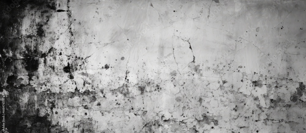 Vintage urban style grunge background with monochrome cracks stains and breaks on an old wall