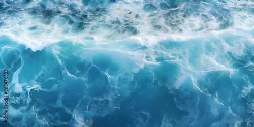 Beautiful sea and ocean water wave surface,,, Picturesque Beach Waves Generative Ai 