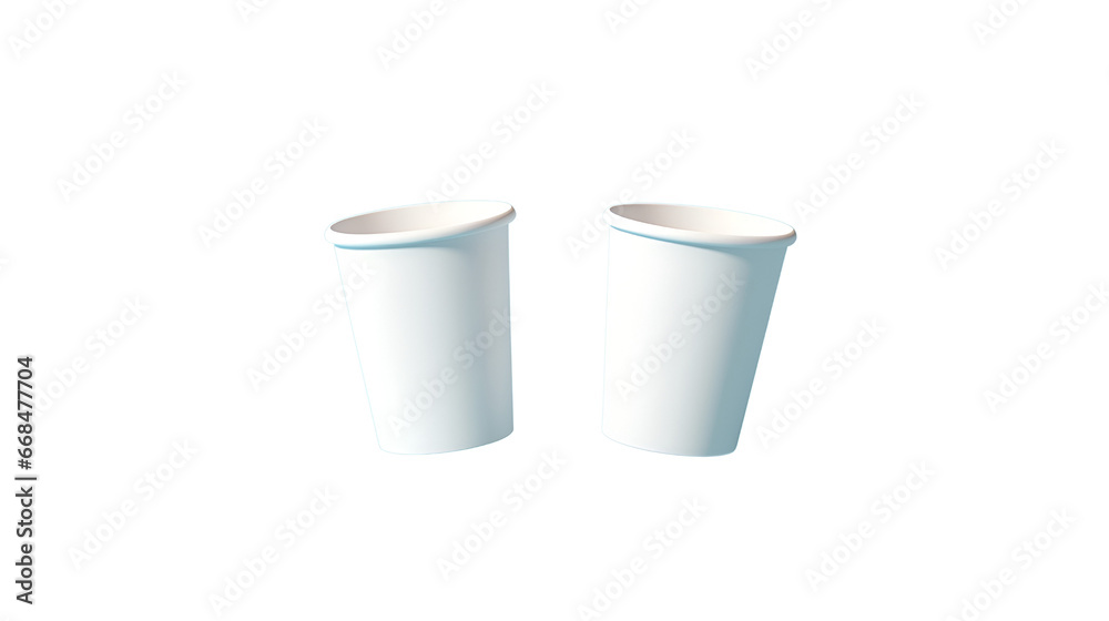white paper cup isolated on transparent background. generated by Ai. white paper cup isolated on transparent background. generated by Ai.