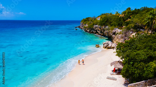 Bild auf Leinwand Playa Kalki Beach Caribbean island of Curacao, Playa Kalki in Curacao Caribbean