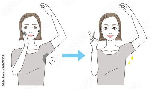 脇汗治療　脇汗が治って嬉しい女性