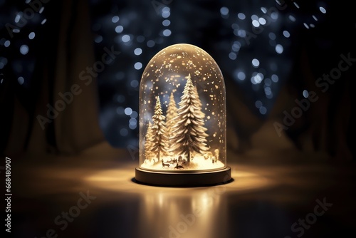 Festive Illumination LED Lights for Christmas Home Decor with Bokeh Scene, ai generated