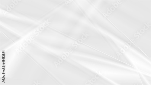 Grey and white smooth glossy stripes abstract concept background photo
