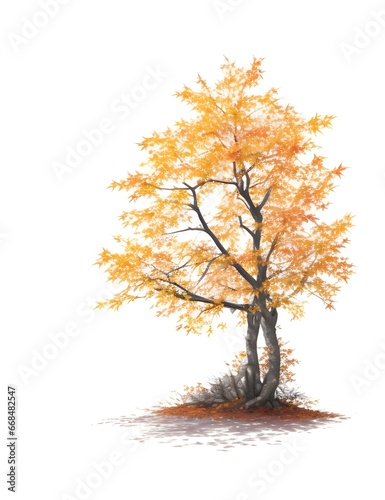autumn tree isolated on white © nuiiko
