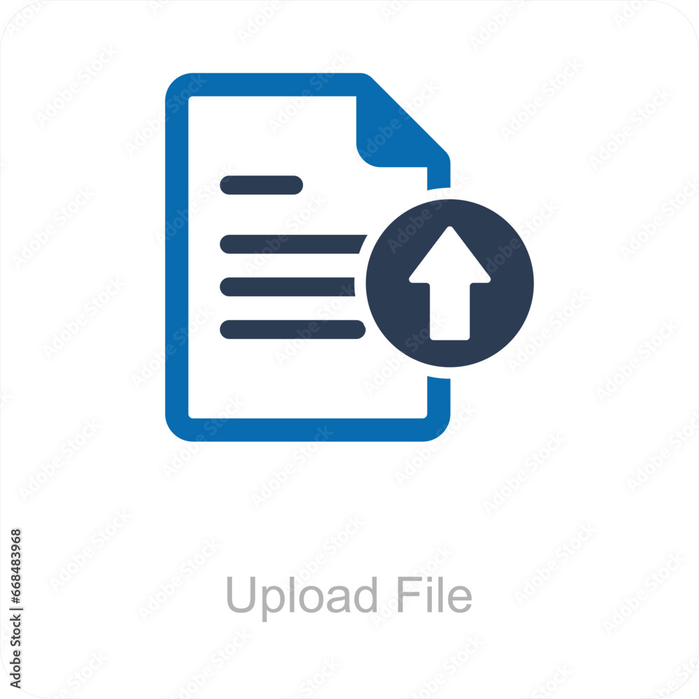 Upload File and Document Icon Concept