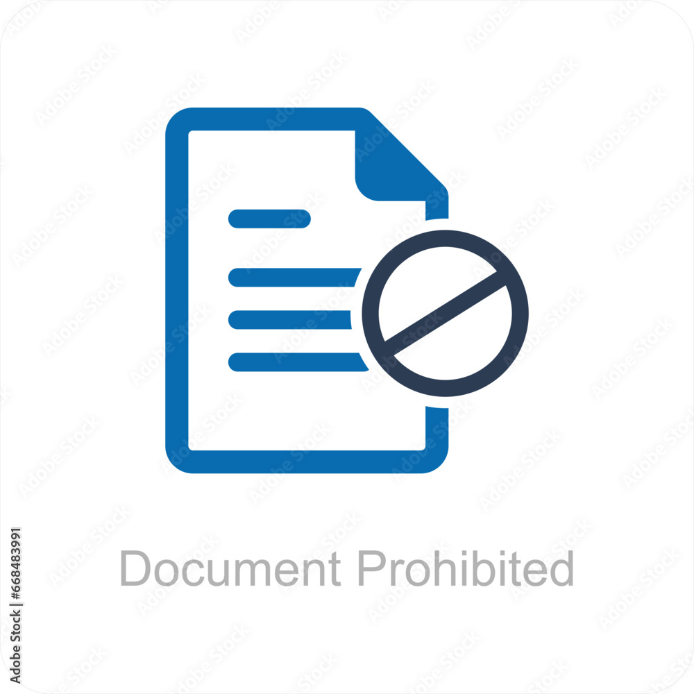 Document Prohibited and File Icon Concept