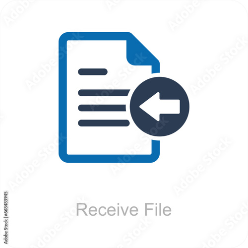Receive File and Document Icon Concept