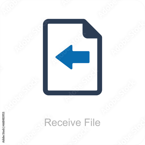 Receive File and Document Icon Concept