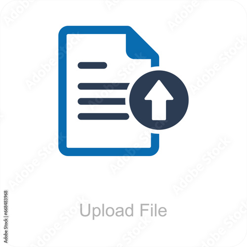 Upload File and Document Icon Concept