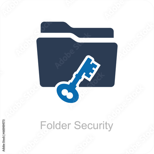 Folder Security and Lock Icon Concept