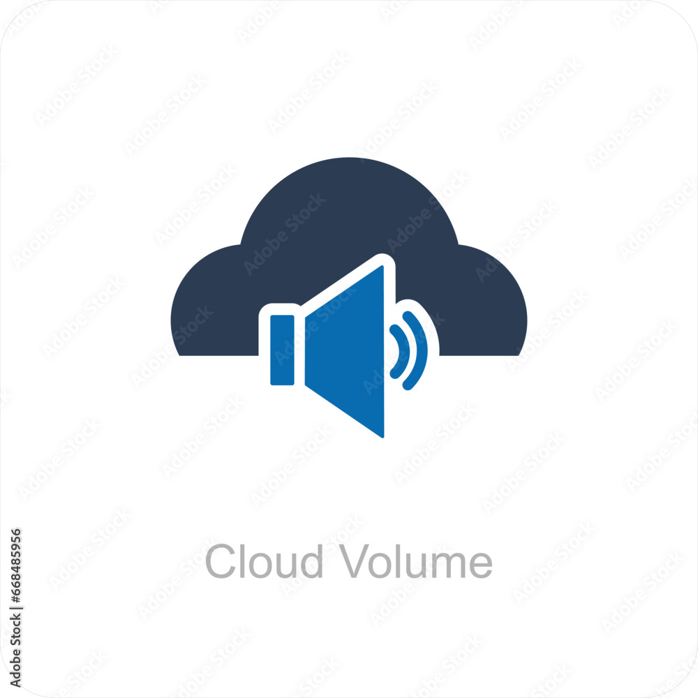 Cloud Volume and storage icon concept Cloud Volume and storage icon concept