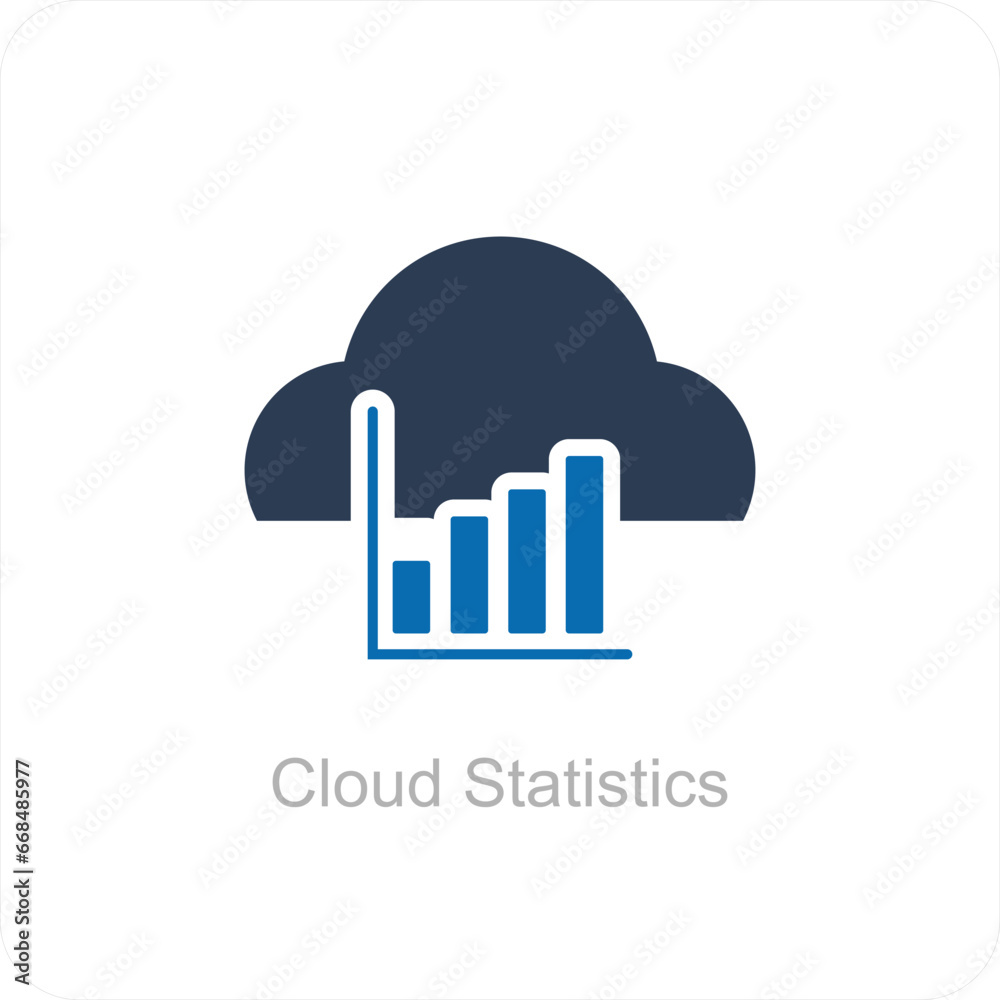 Cloud Statistics and graph icon concept
