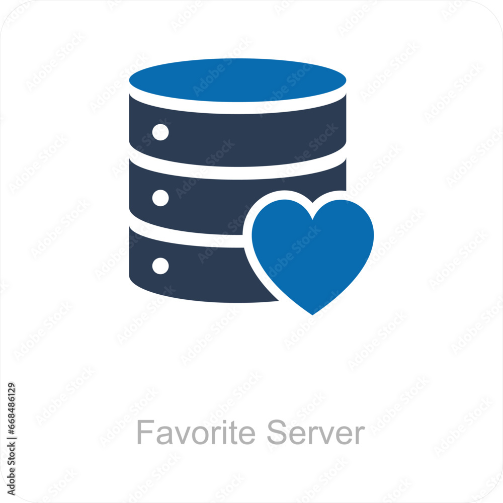 Favorite Server and icon concept Favorite Server and icon concept