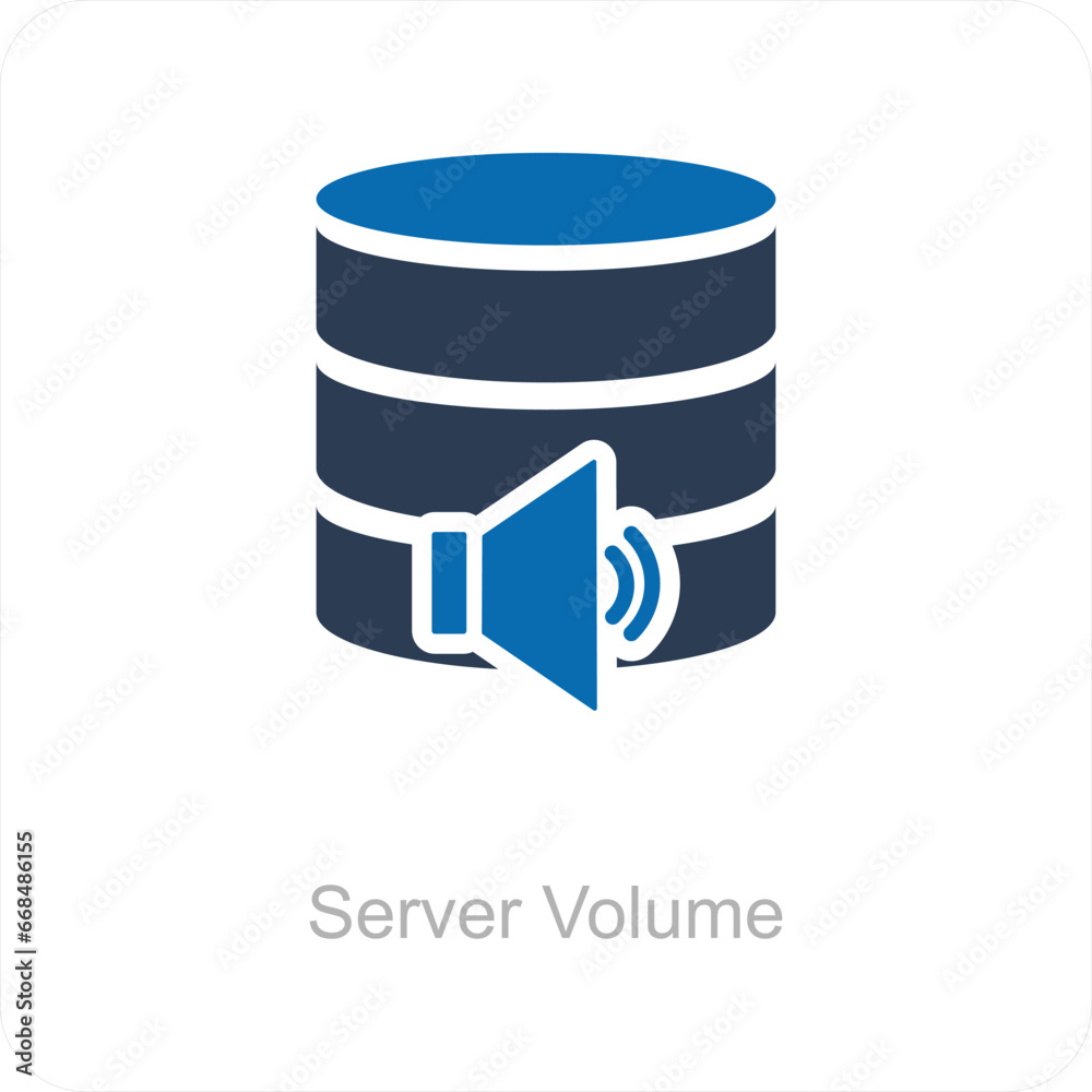 Server Volume and icon concept Server Volume and icon concept