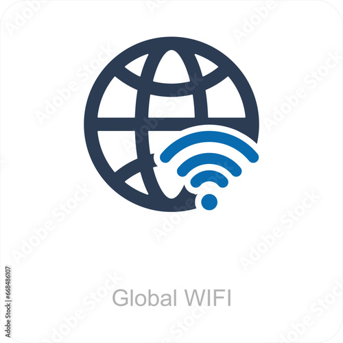 Global WIFI and icon concept