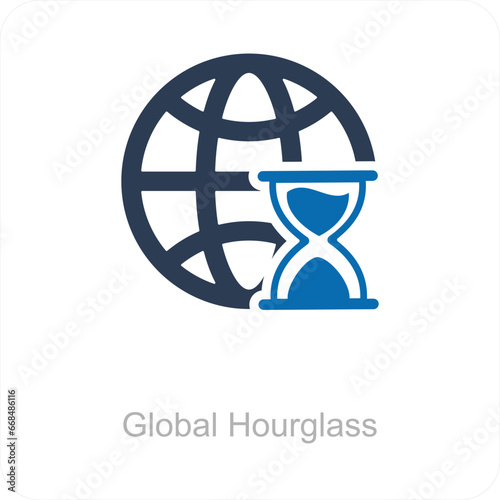 Global Hourglass and icon concept