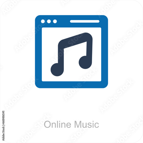 Online Music and icon concept