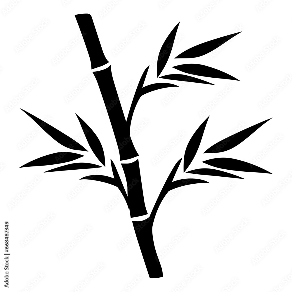 Obraz premium Bamboo Silhouette Icon Illustration in Trendy Flat Isolated on White Background. Vector SVG