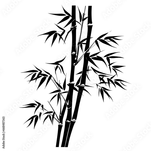 Bamboo Silhouette Icon Illustration in Trendy Flat Isolated on White Background. Vector SVG