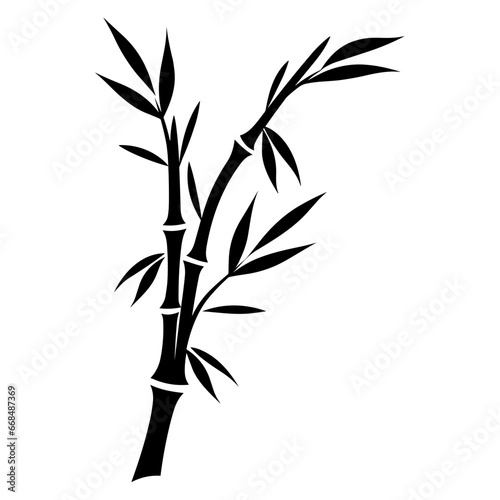 Fototapeta Naklejka Na Ścianę i Meble -  Bamboo Silhouette Icon Illustration in Trendy Flat Isolated on White Background. Vector SVG
