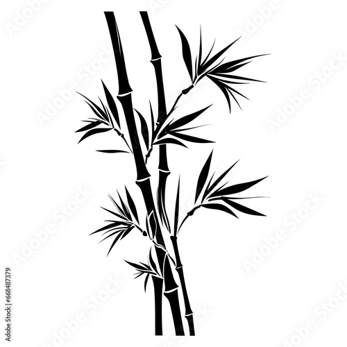 Bamboo Silhouette Icon Illustration in Trendy Flat Isolated on White Background. Vector SVG