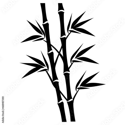 Bamboo Silhouette Icon Illustration in Trendy Flat Isolated on White Background. Vector SVG