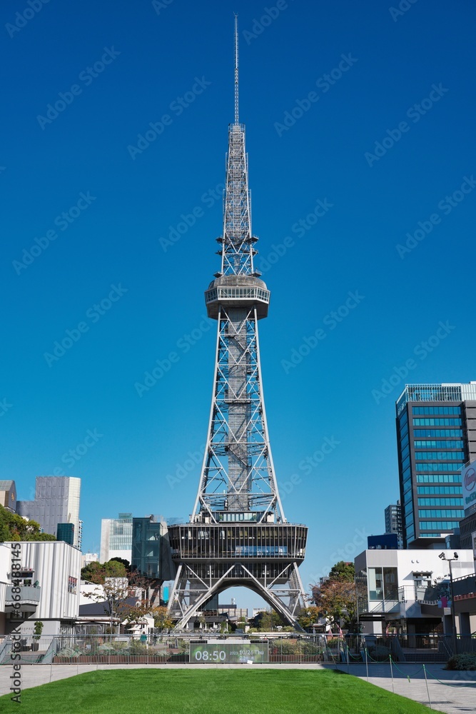 Aichi, Japan - October 26, 2023: Nagoya TV Tower on blue sky background in Aichi, Japan
Aichi, Japan - October 26, 2023: Nagoya TV Tower on blue sky background in Aichi, Japan