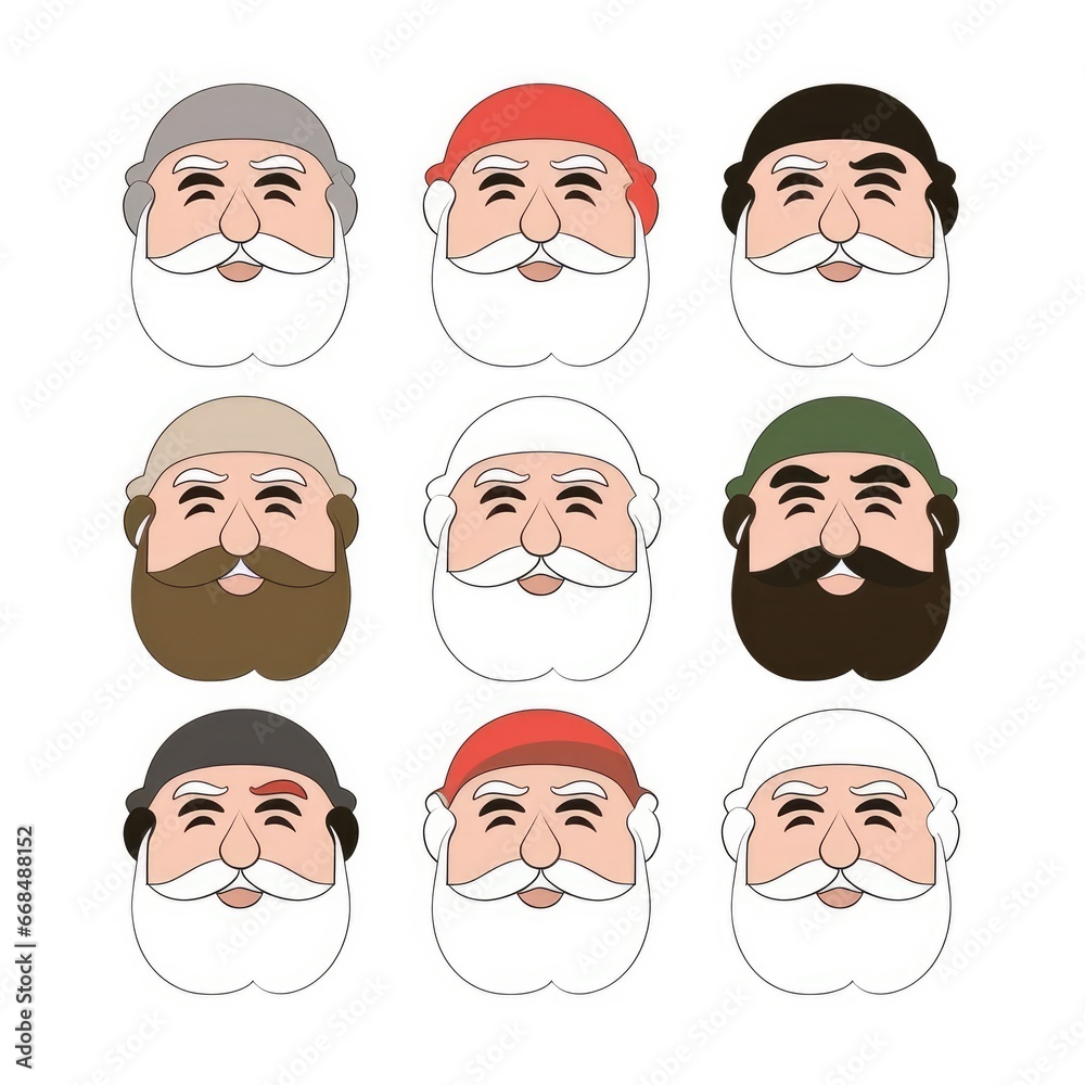 Christmas banner with Santa. Sticker Background. Generative AI Christmas banner with Santa. Sticker Background. Generative AI