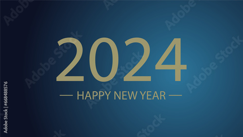 2024 Happy New Year stylish text design and colorful background