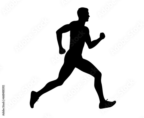 Runner silhouette. Isolated vector. sprinting